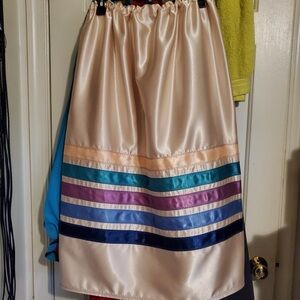 Cream A-line Knee-length Skirt for Resort Wear